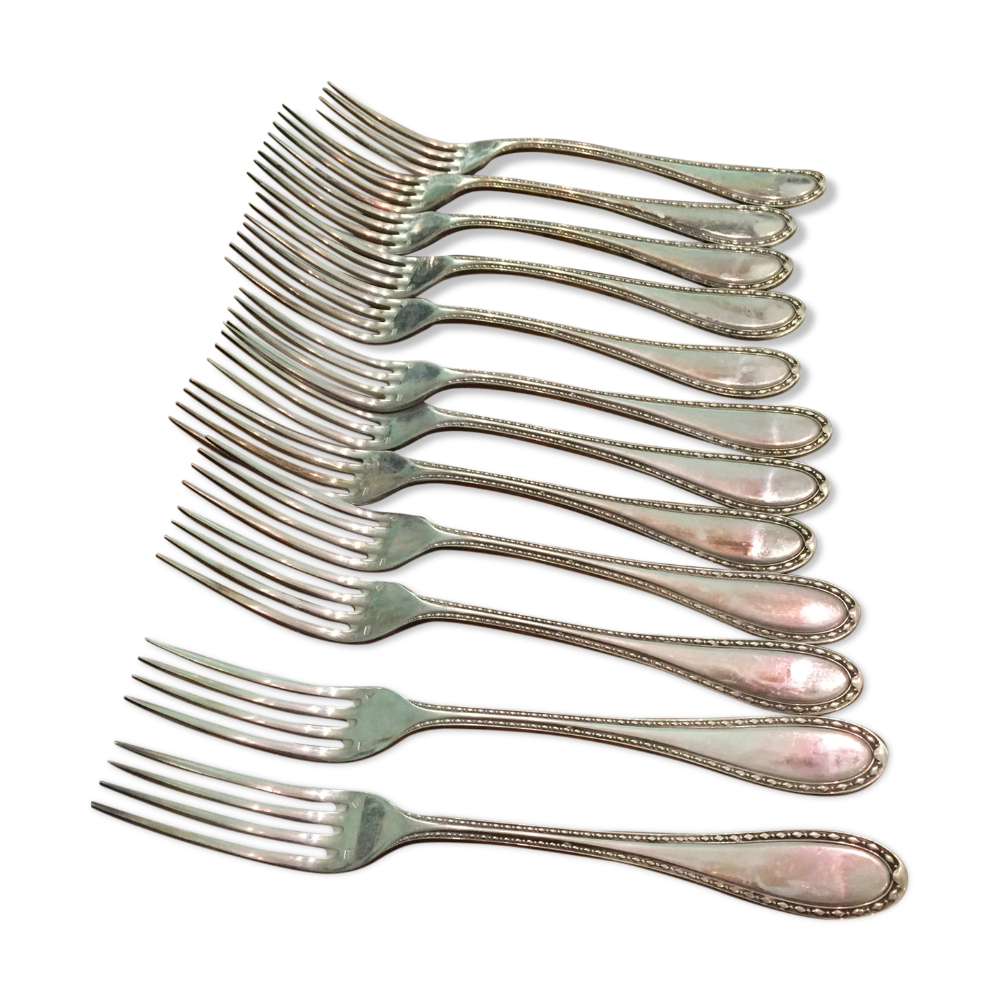 Lot forks silver metal
