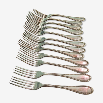 Lot forks silver metal