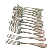 Lot forks silver metal