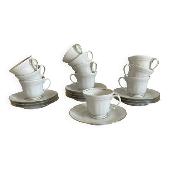 11 tasses café expresso thé porcelaine Limoges Union Limousine