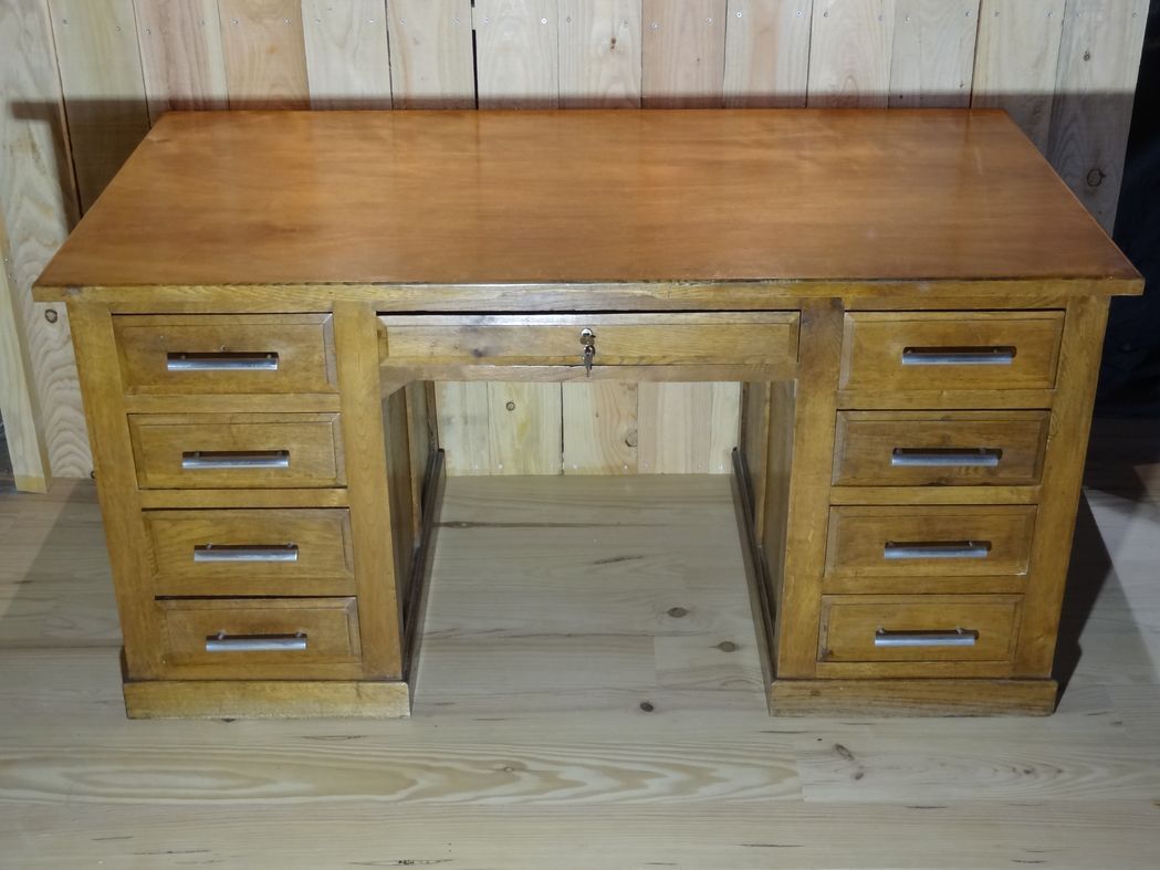50s oak box desk, 150 x 80 cm