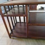 Retro-Side table-vinyl furniture-wood, rattan and bamboo-80s