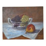 Still life oil painting of grapes