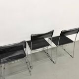 Set of 6 "Spaghetti" Chairs Italian Design 80s – Black & Chrome