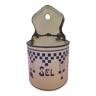 Boîte à sel en tôle émaillée Art Déco décor Lustucru