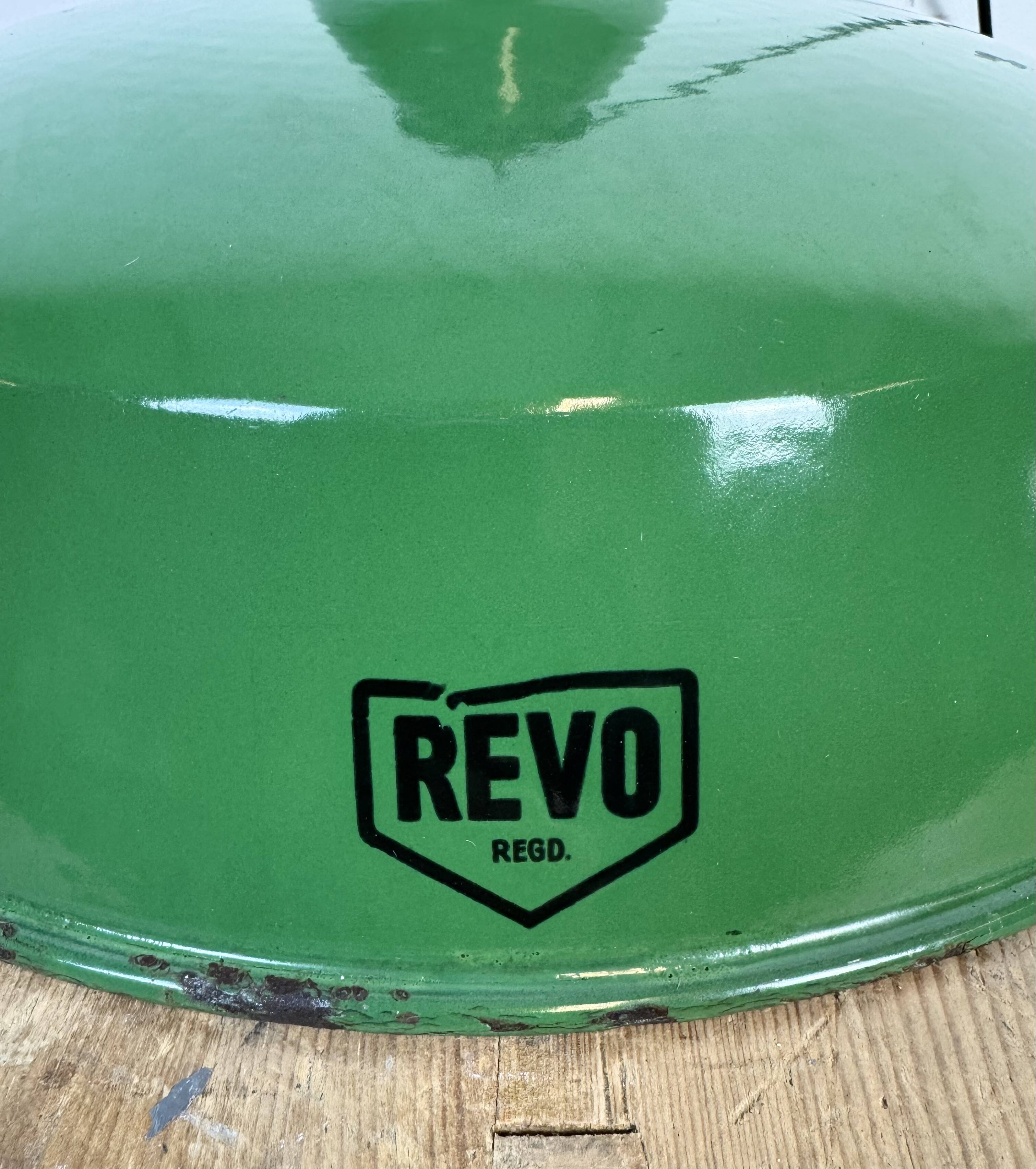 Industrial Green Enamel Factory Pendant Lamp from Revo, 1950s