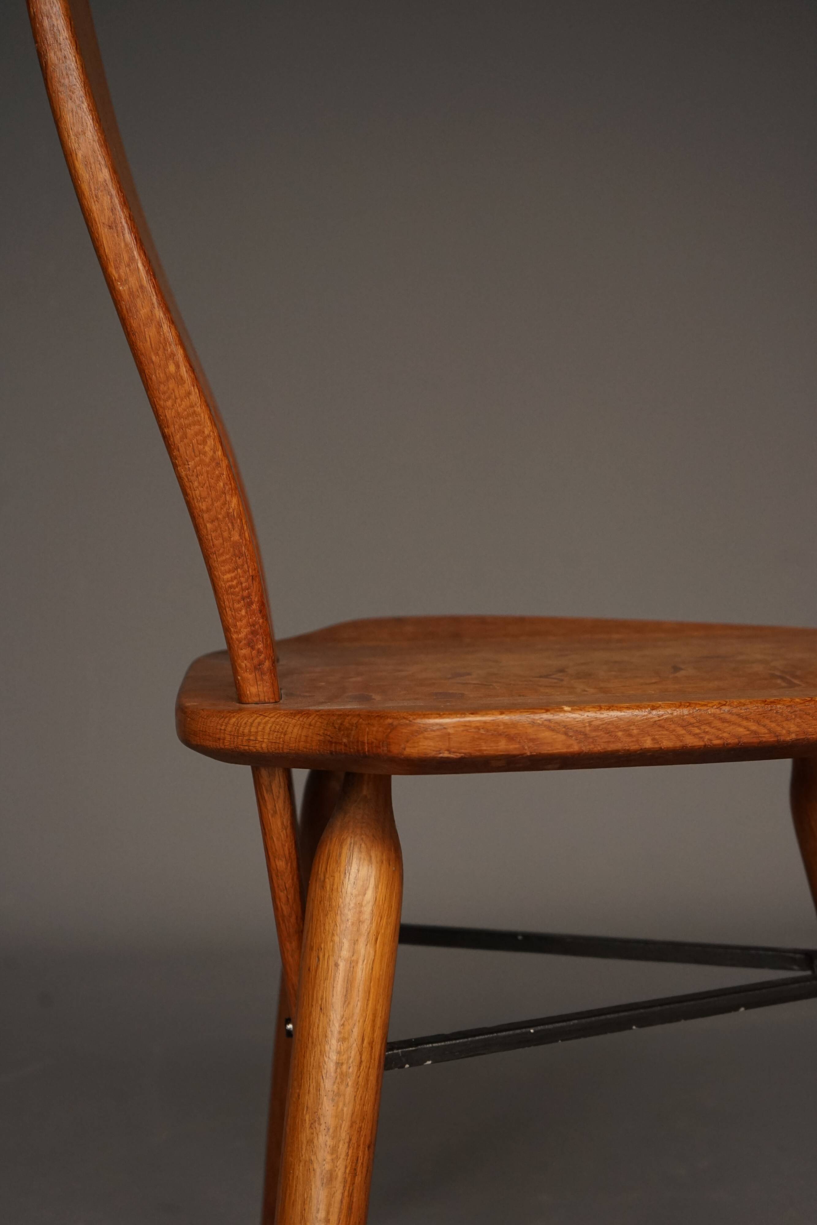 Italian Oak Side Chair, 1950s