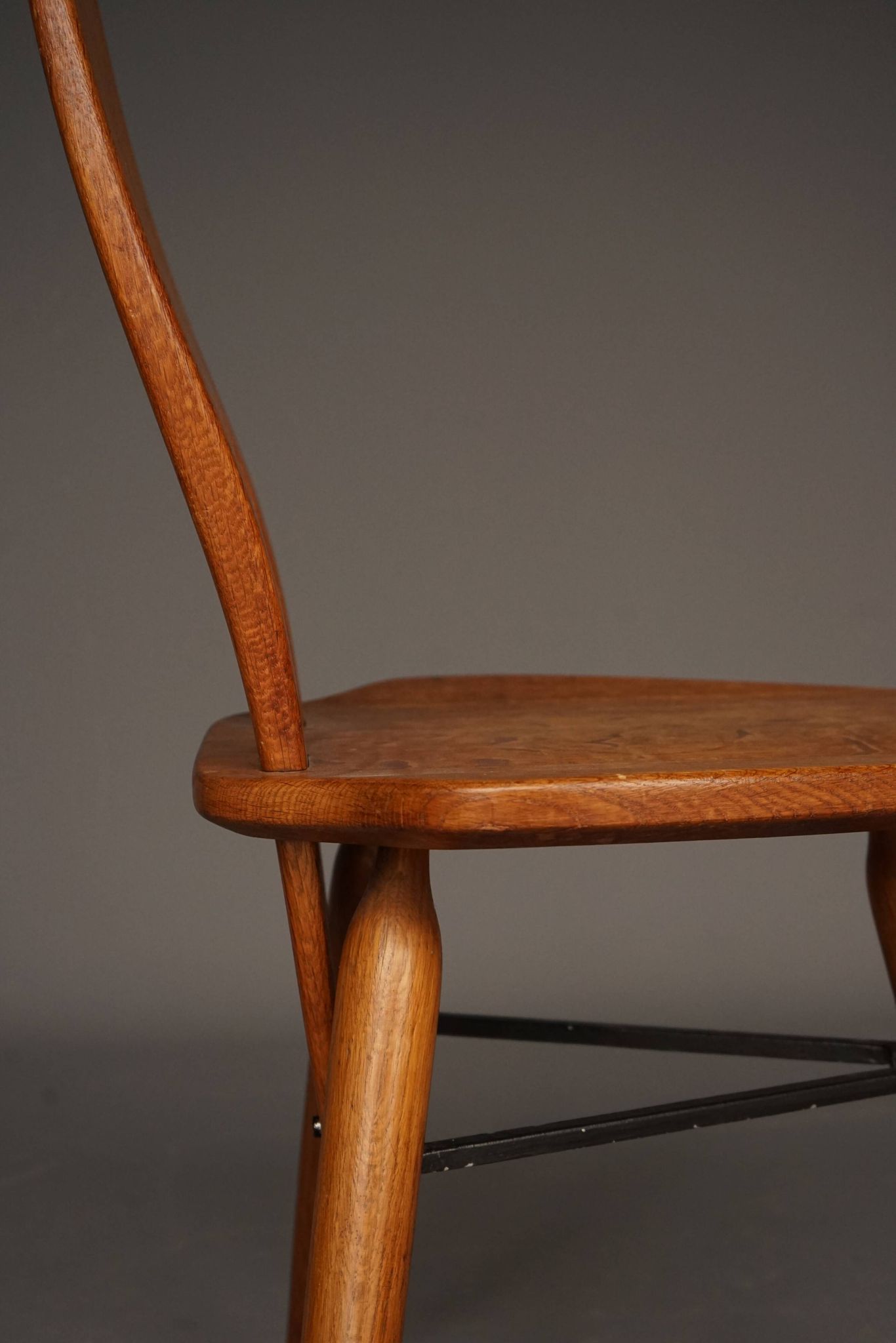 Italian oak accent chair, 1950s