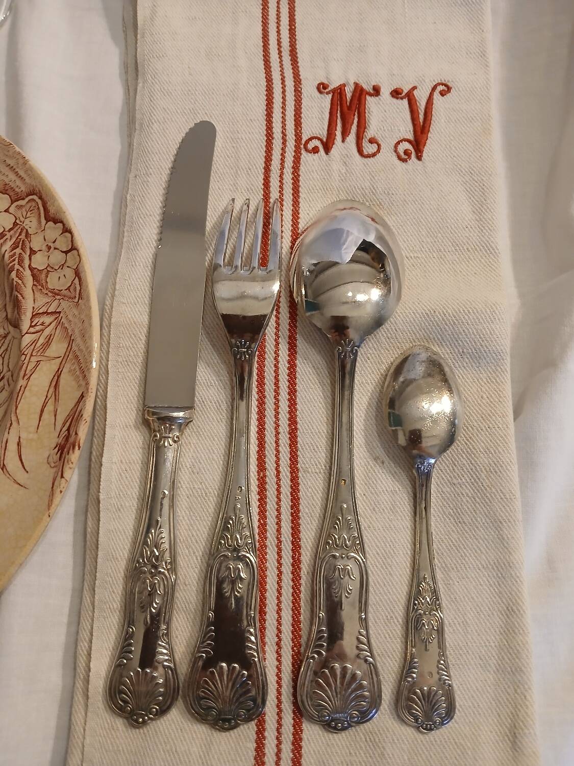 Antique flatware set for 51 place settings