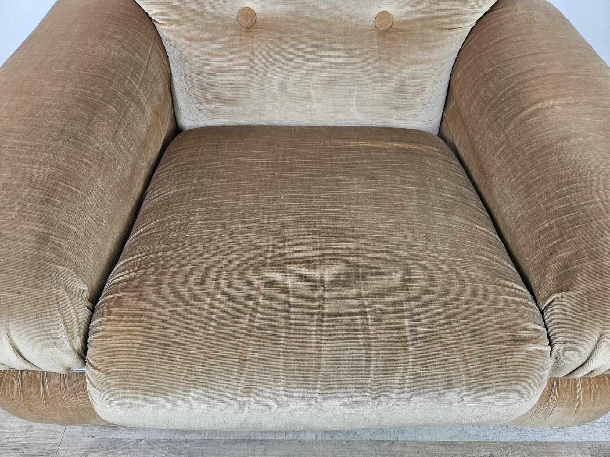 Fauteuil en tissu et acier tubulaire, années 1970