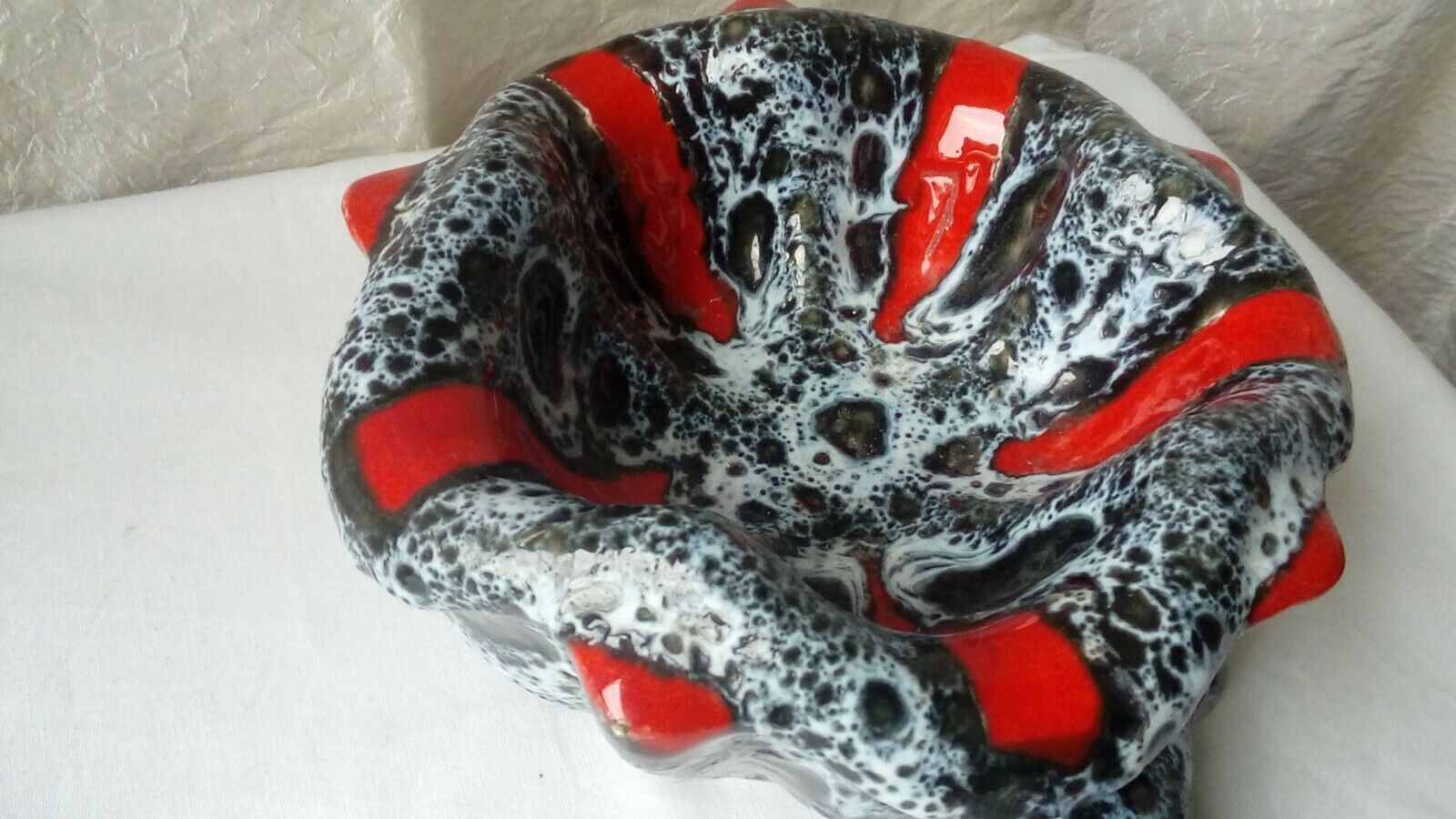 Mortar and pestle in ceramic Vallauris fat vintage lava years 1960