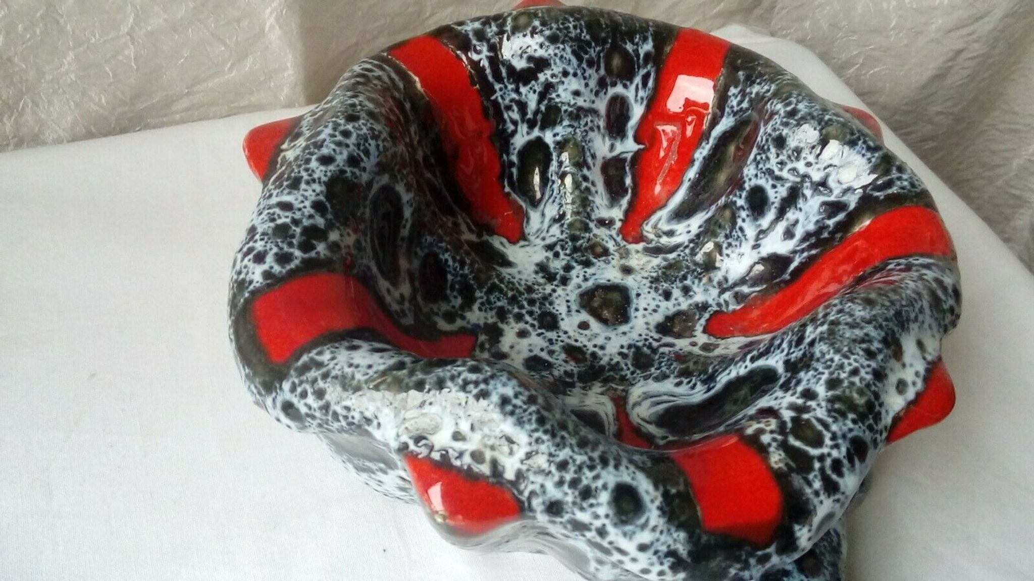 Mortar and pestle in ceramic Vallauris fat vintage lava years 1960