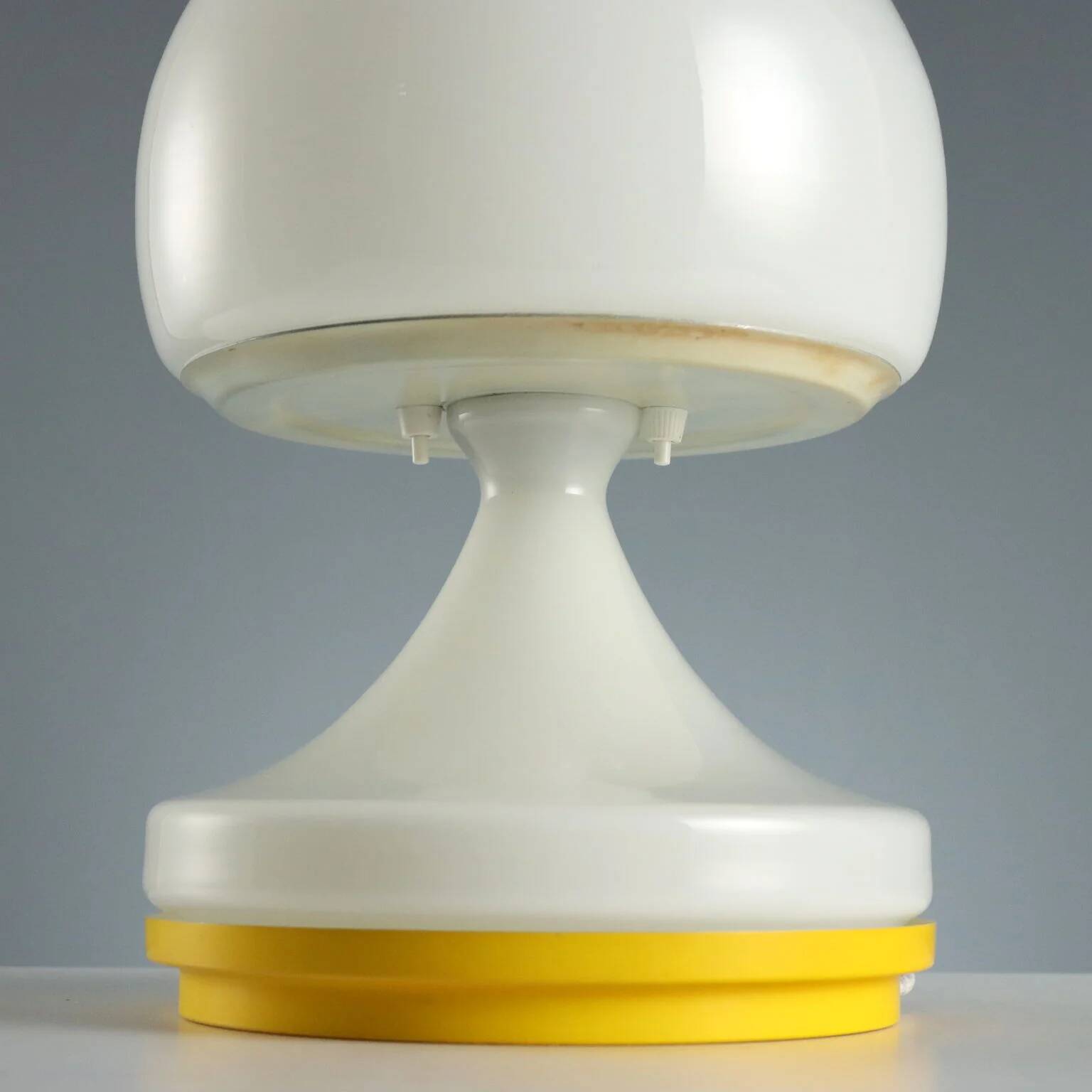 Vintage glass table lamp with double switch, Italy, 1970s