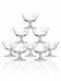 8 engraved champagne coupes with a floral design, Bohemia, early 20th century.