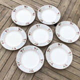 Set of 7 flat plates christiane sarreguemines and digoin