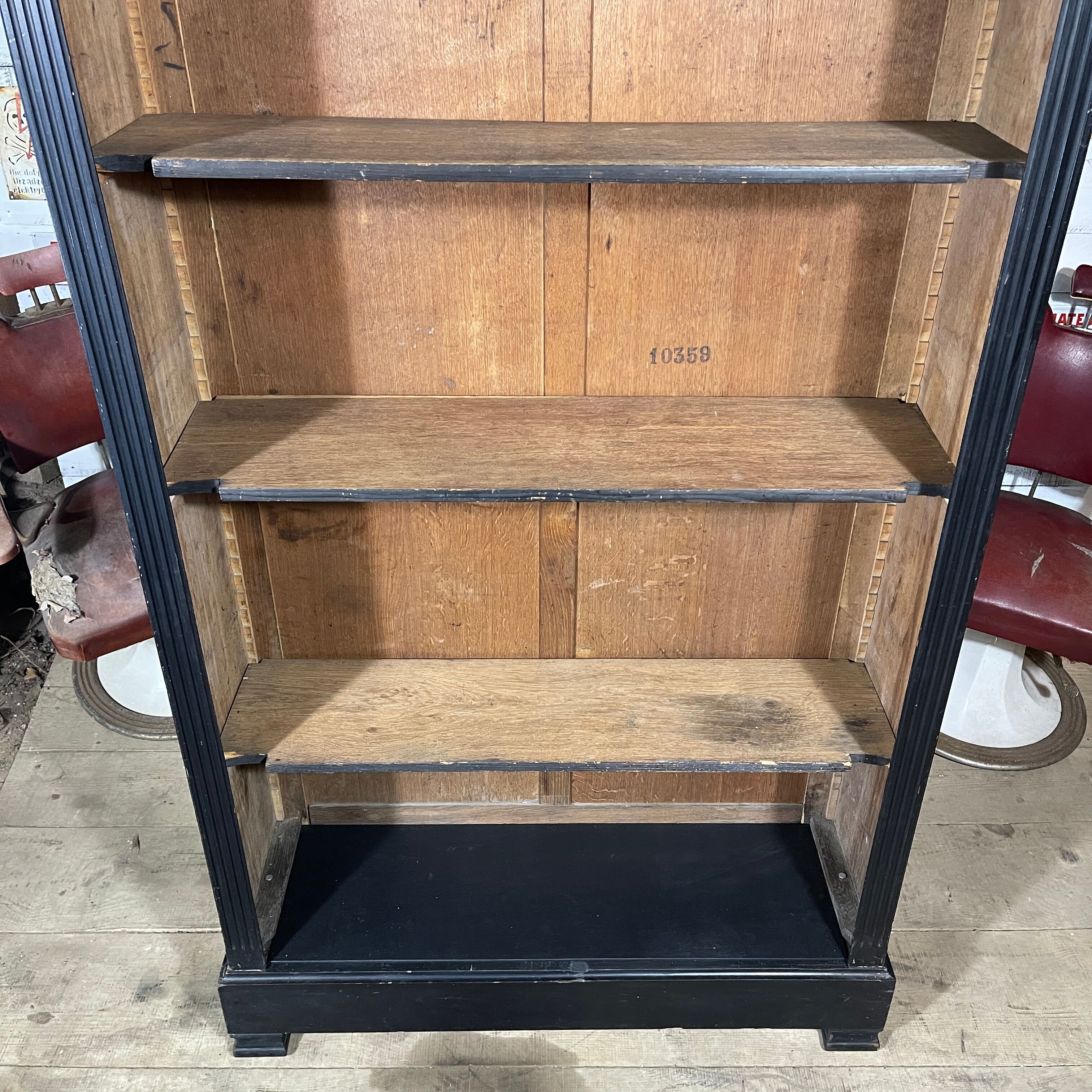 Black patina bookcase