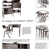 desk, tripod wooden desk, small French designer desk, modernist desk, 50's