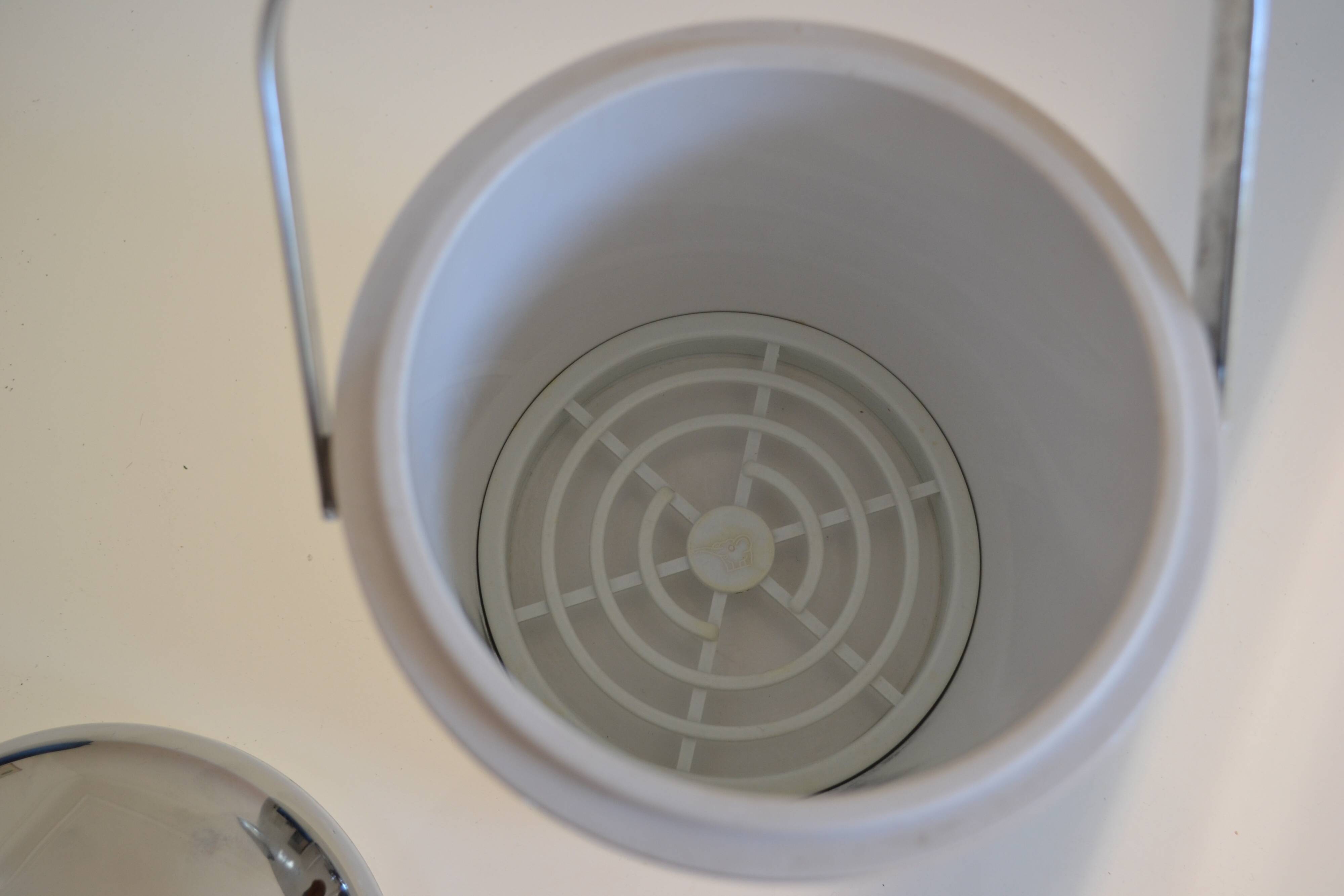 chrome metal ice bucket or elephant ice cubes made in Japan vintage 1970