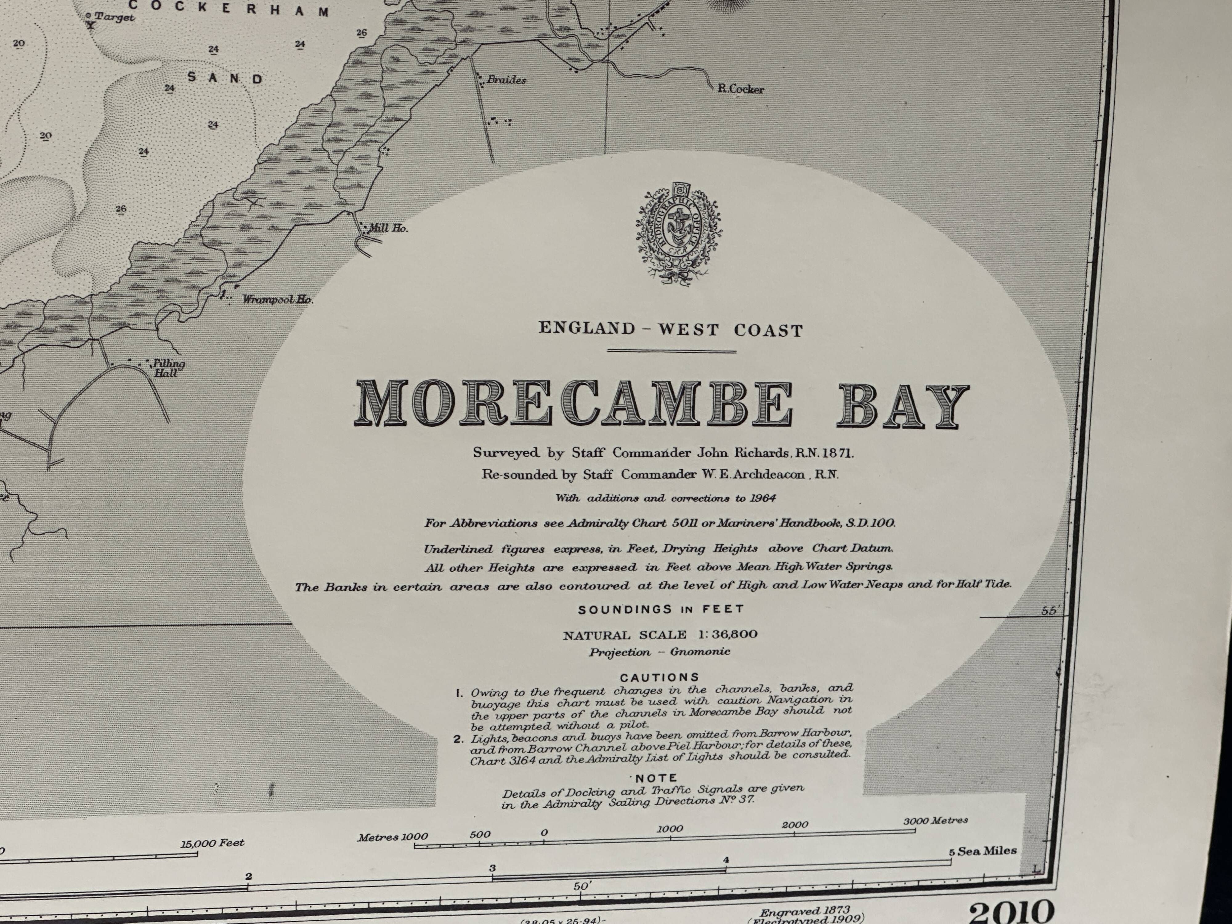 England West Coast Morecambe Bay Nautical Map