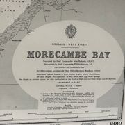 Carte nautique de la côte ouest de l'Angleterre, baie de Morecambe