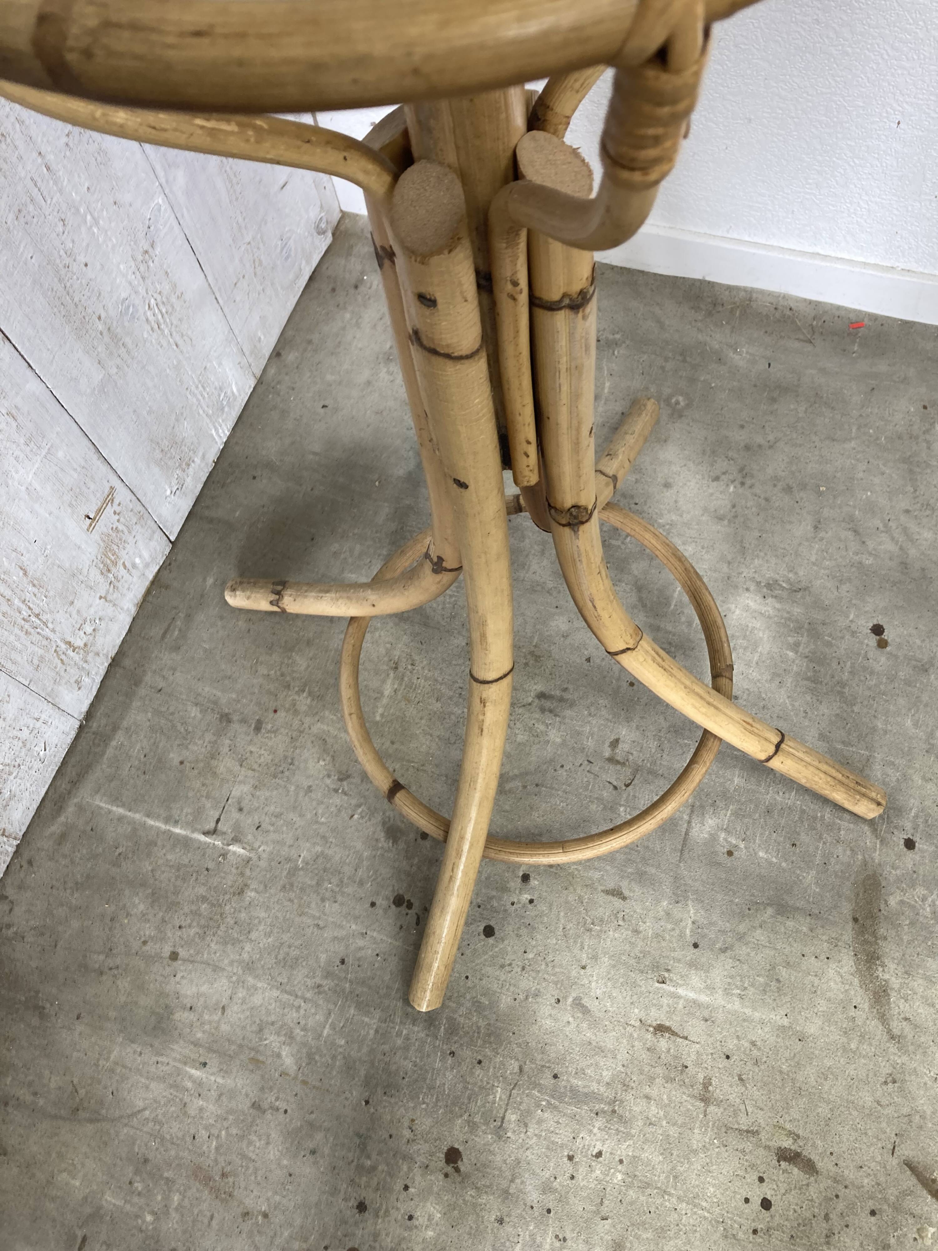 Vintage rattan coat rack