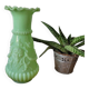 Vase en opaline de foire verte
