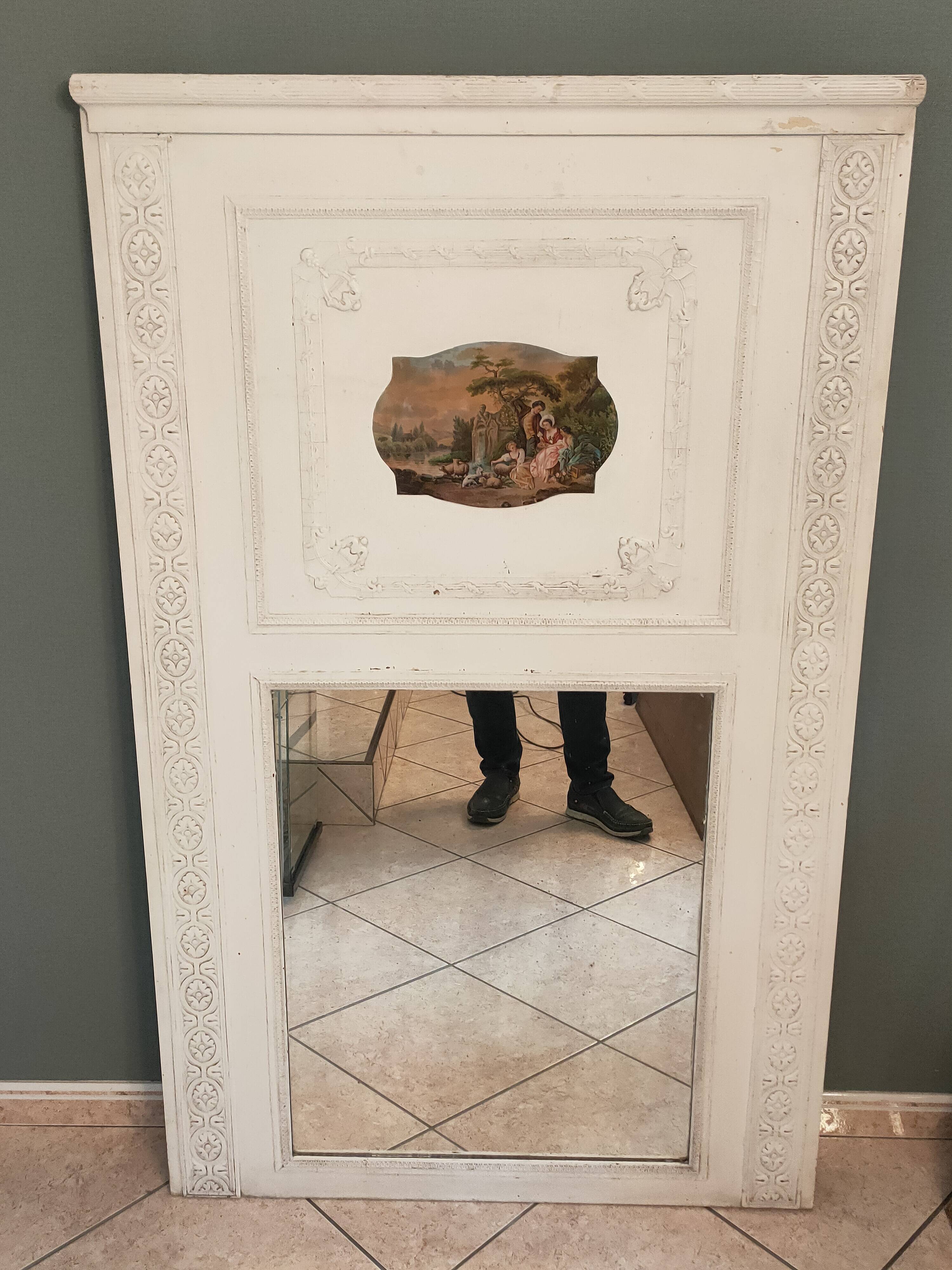 trumeau mirror from the 1920s in painted wood