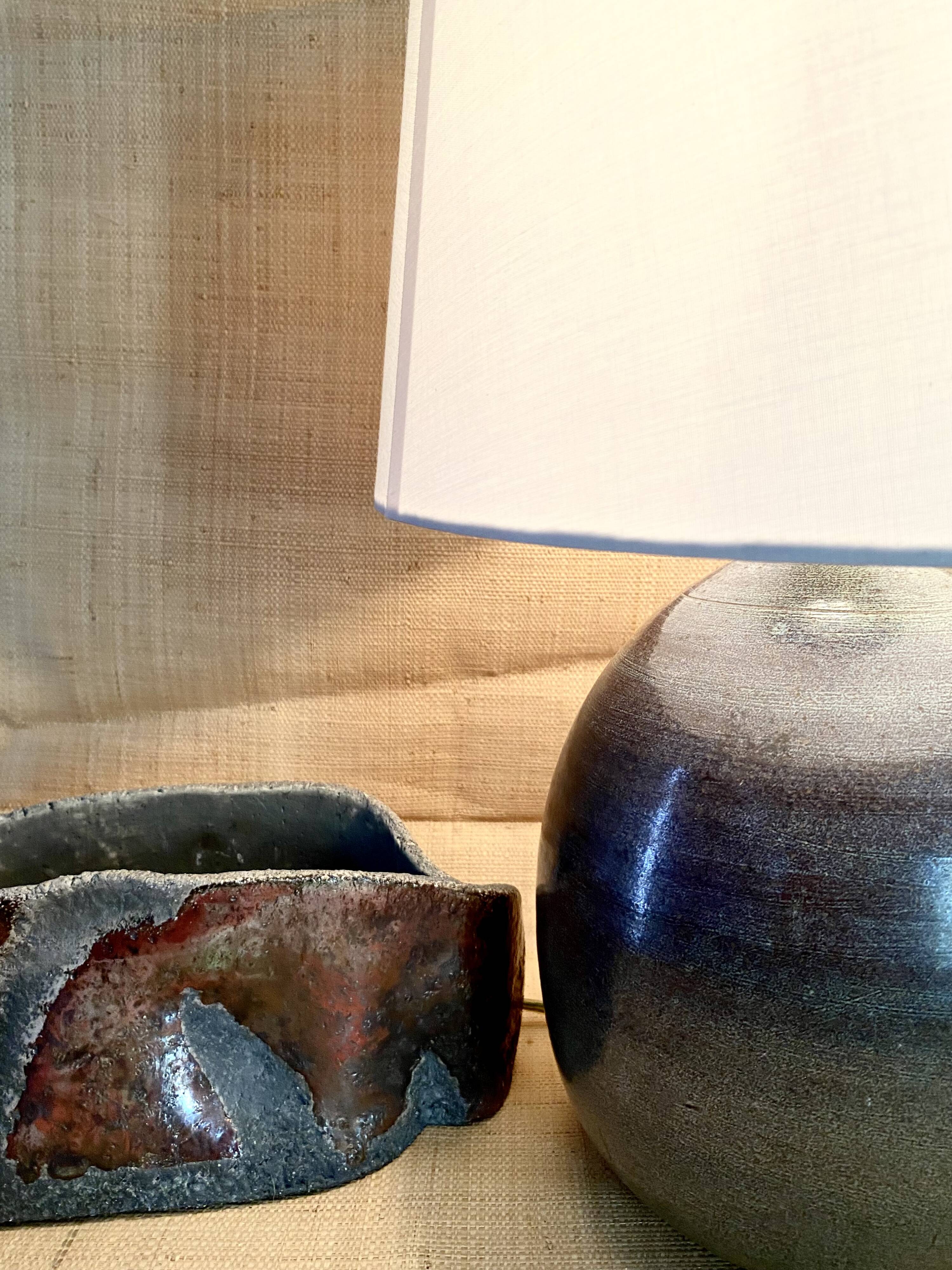 Ceramic lamp base, 2M new fabric cable.