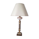 Lampe de salon laiton, et opaline