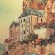Painting on / under glass depicting Rocamadour