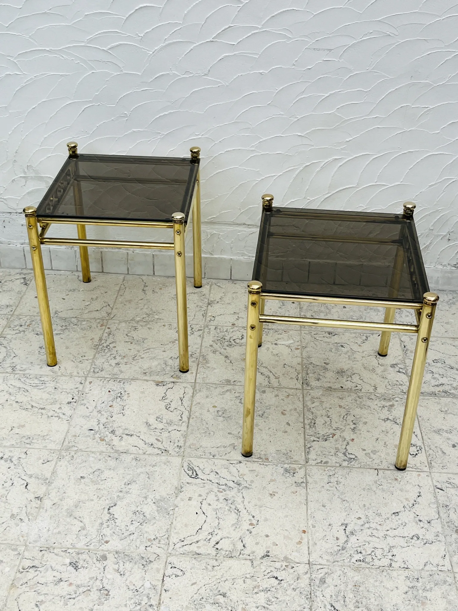 Pair of Belgo Chrome side tables
