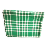 Vintage cotton tablecloth with green and white checks 1.45 x 1.65 m