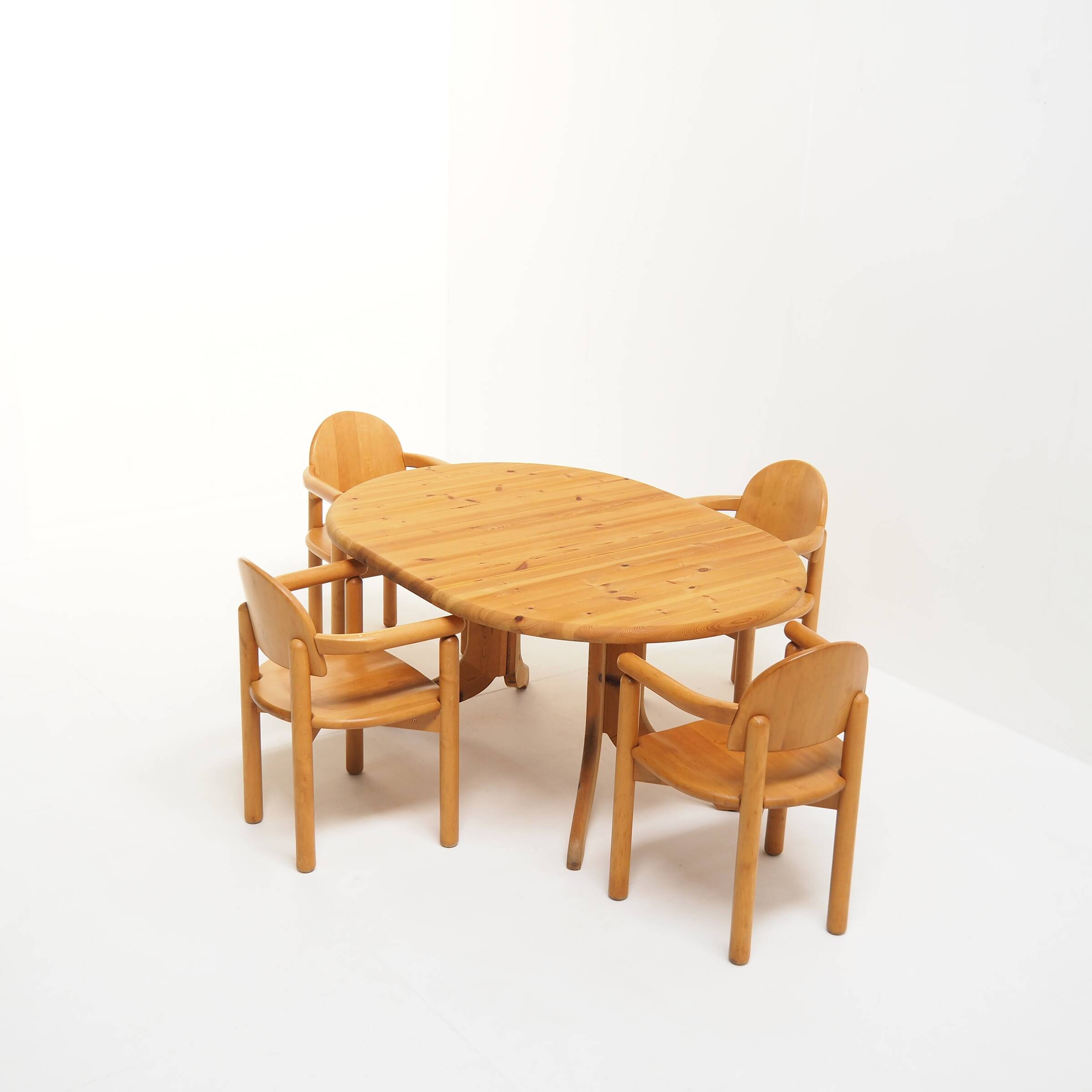 Solid Pine Dining Set by Rainer Daumiller for Hirtshals Savvaerk, Denmark