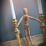 Duo of gilded carved candlesticks