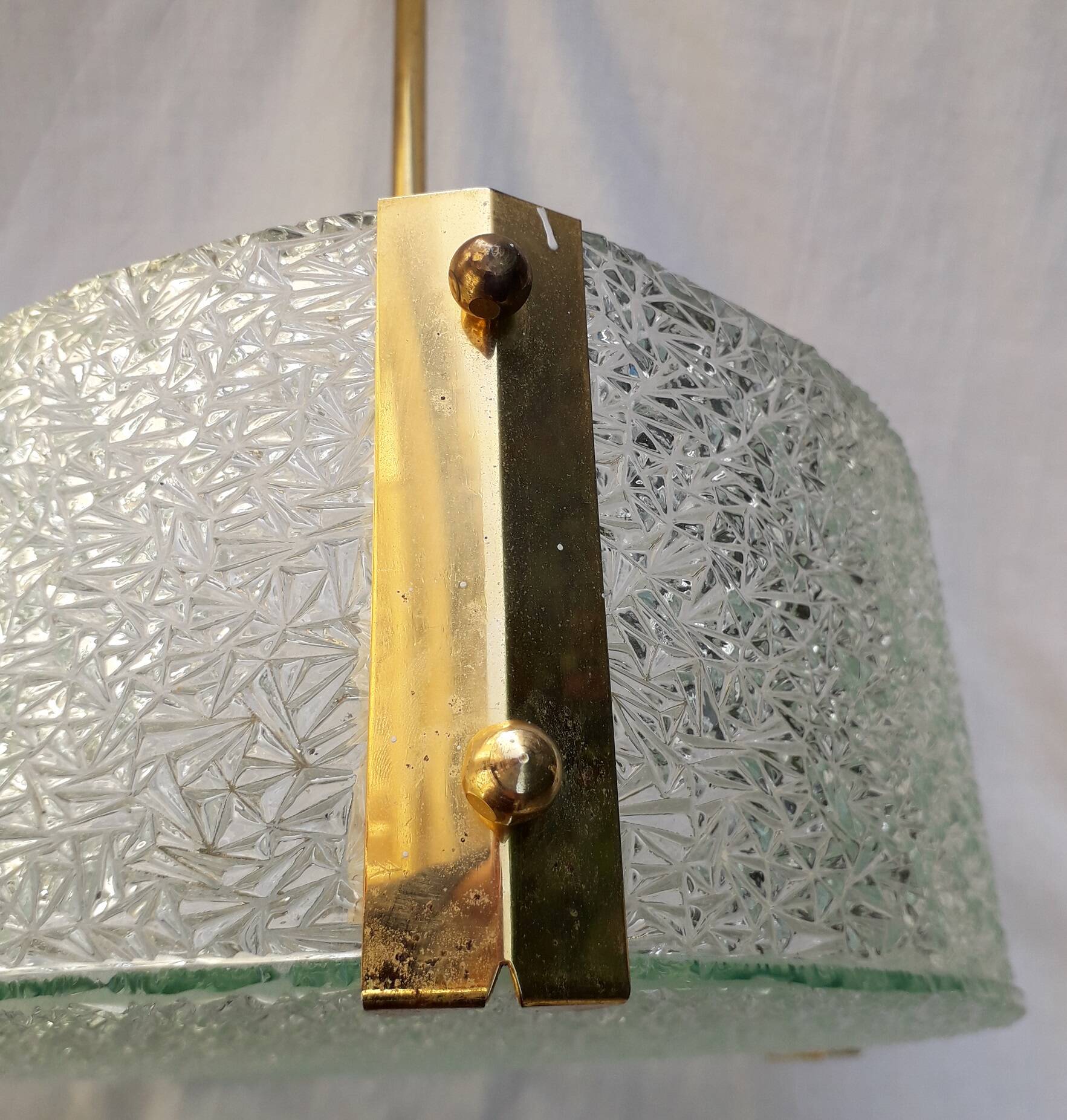 1970s glass pendant light