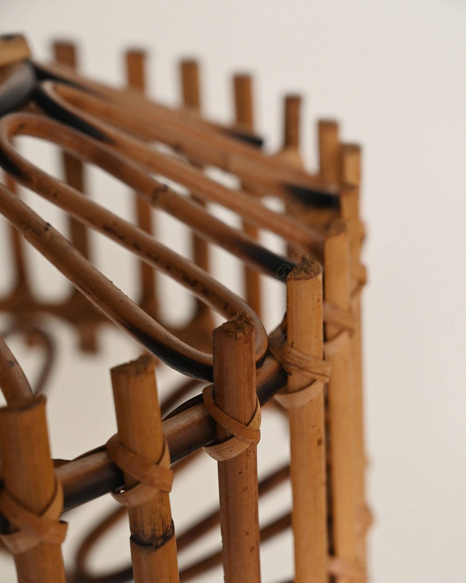 Rattan woven ceiling lamp, '70s