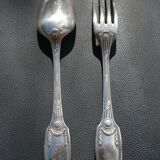 12 Dessert Cutlery Sets (forks + spoons) CHRISTOFLE MARIE-ANTOINETTE