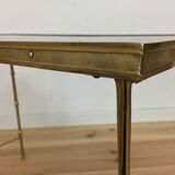 Brass side table, golden bamboo, 1950s