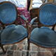 Pair of blue cabriolet armchairs Louis XVI style