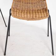 Set of 4 wicker and iron chairs