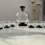Art Deco liqueur service with a decanter and 6 glasses, in the style of Willem Jacob Rozendaal, Netherlands 1930s.
