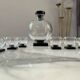 Art Deco liqueur service with a decanter and 6 glasses, in the style of Willem Jacob Rozendaal, Netherlands 1930s.