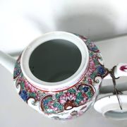 Chinese porcelain teapot flower characters