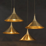 Set of four vintage brass lamps
