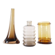 Set of vintage smoked glass vases