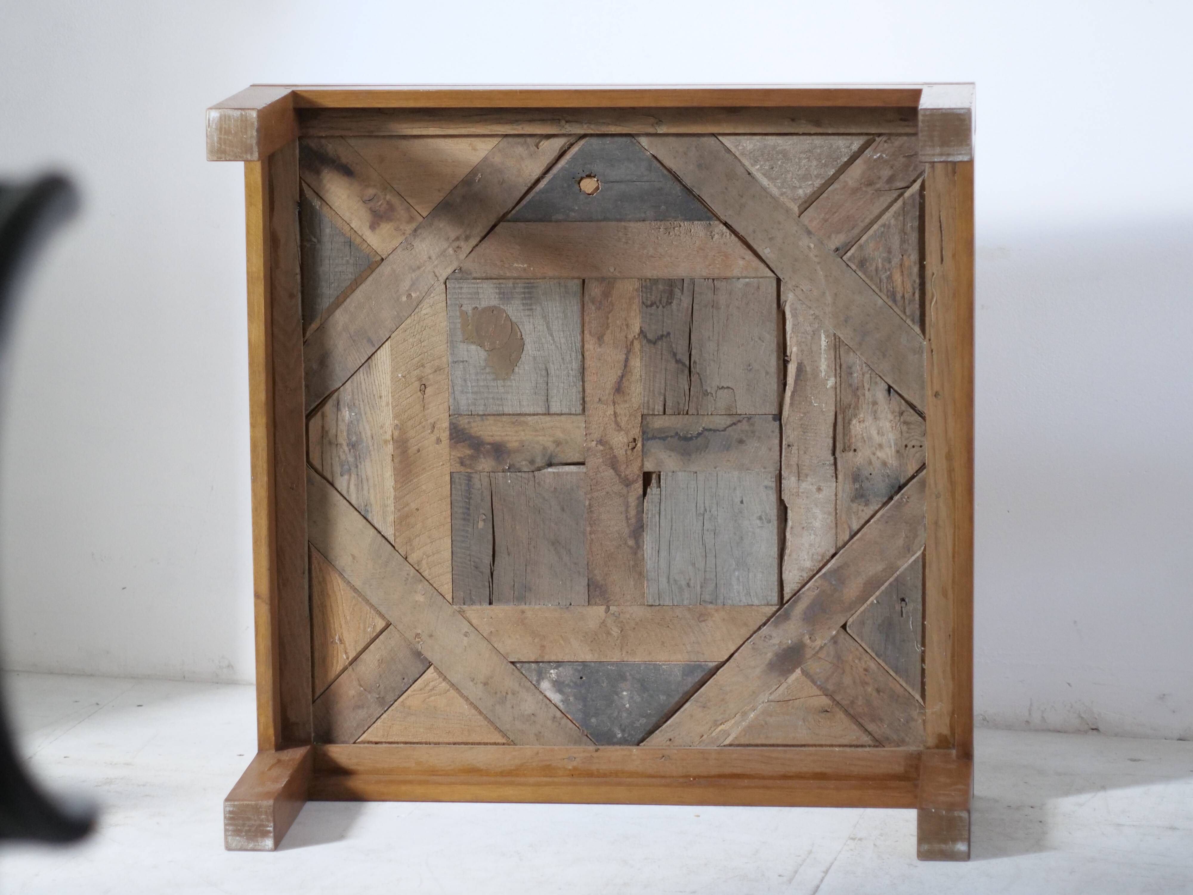 solid oak coffee table Aremberg parquet pattern from the 19th century