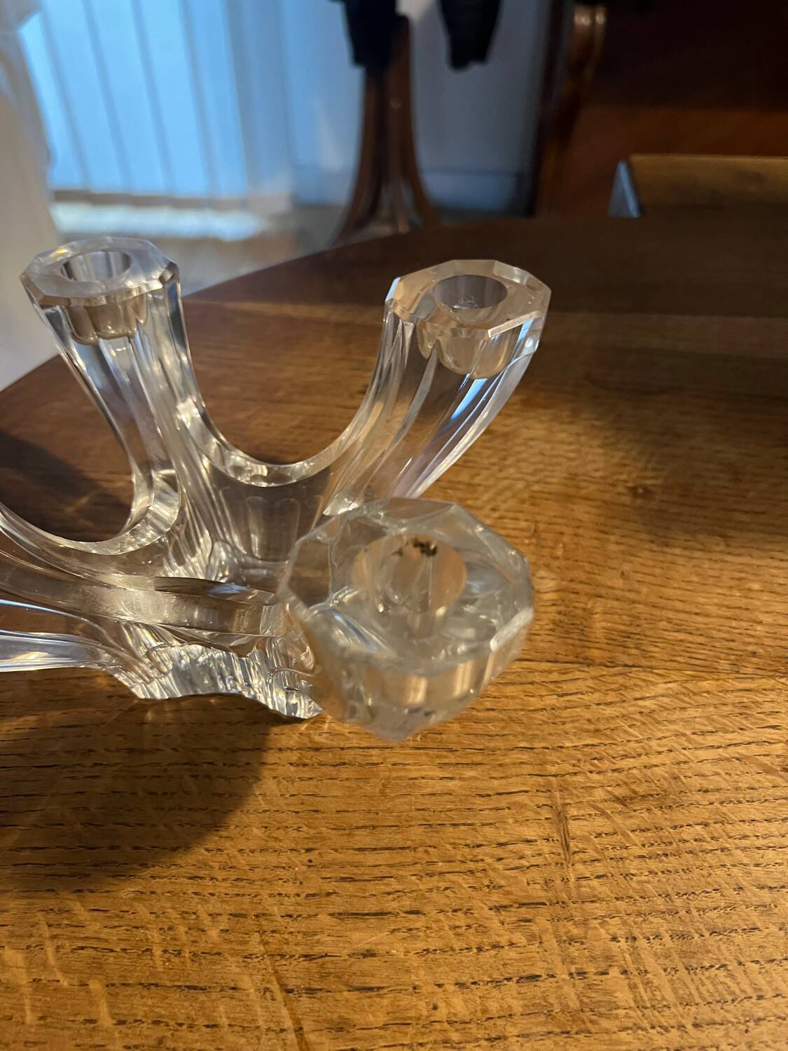 Signed crystal candle holder