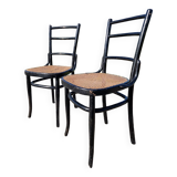 Set of 2 cane bistro chairs