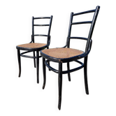 Lot de 2 chaises bistrots en cannage