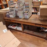 Antique Louis Philippe style draper's table with 2 oak drawers